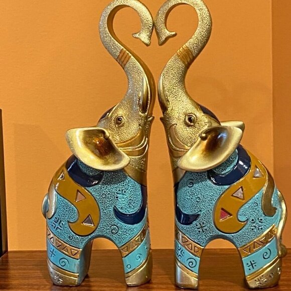 Good Luck Elephant Décor for Home, Large Gold Elephant Statue for Home Décor - Picture 2 of 11